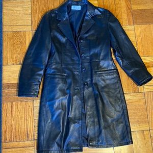 Vintage Italian long leather jacket